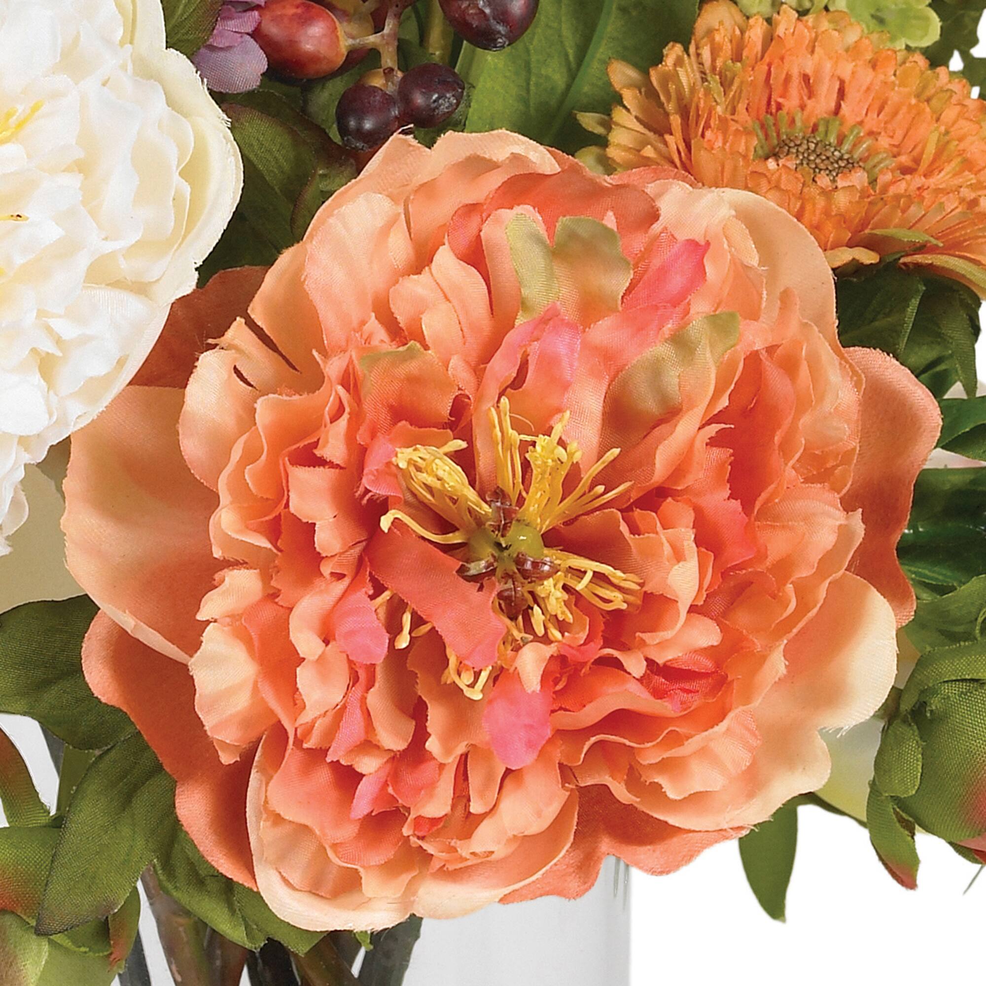 10" Peony Arrangement in Vase